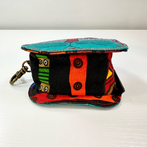 Laurel Burch Canvas Colorful Cat Face Change Purse - Picture 12 of 13